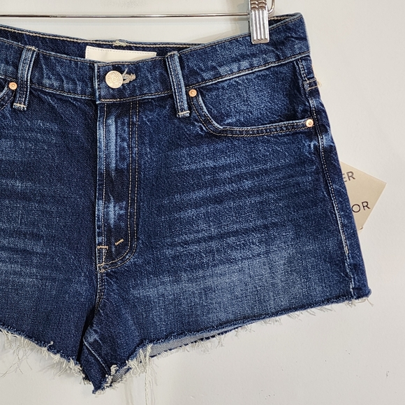 NWT Mother Superior The Dodger 100% Cotton Fray Blue Denim Jean Short SZ 27 - Picture 5 of 7